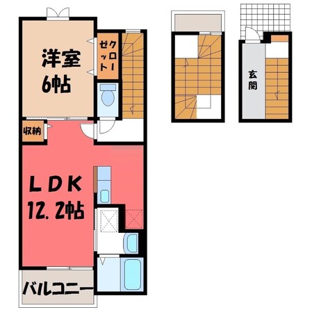 サニーフラット Bの物件間取画像